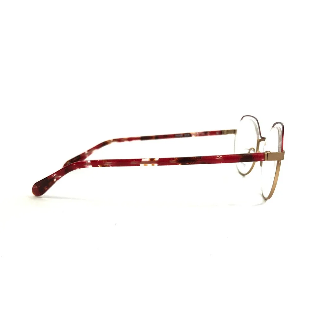 J. F. Rey Petite Eyeglasses Frames PM068 3555 Red Gold Semi Rimmed 46-18-140